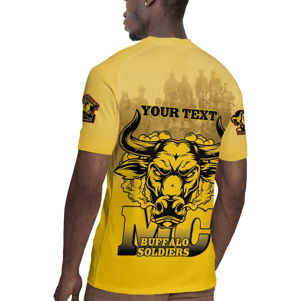 Personalized Buffalo Soldier Rugby Jersey African American Heroes - Yellow - African Pride