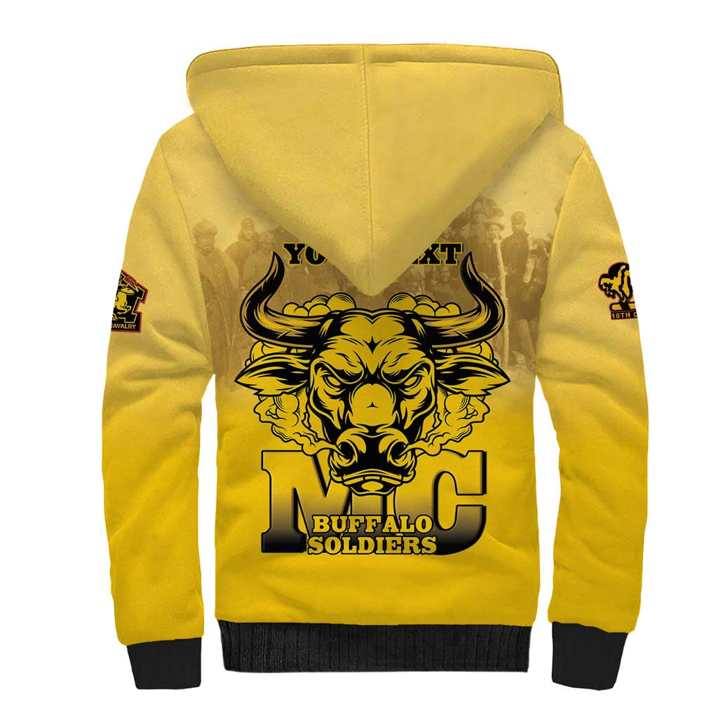 Personalized Buffalo Soldier Sherpa Hoodie African American Heroes - Yellow - African Pride