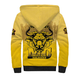 Personalized Buffalo Soldier Sherpa Hoodie African American Heroes - Yellow - African Pride