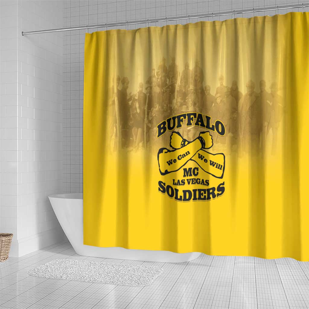 Buffalo Soldier Shower Curtain African American Heroes - Yellow - African Pride