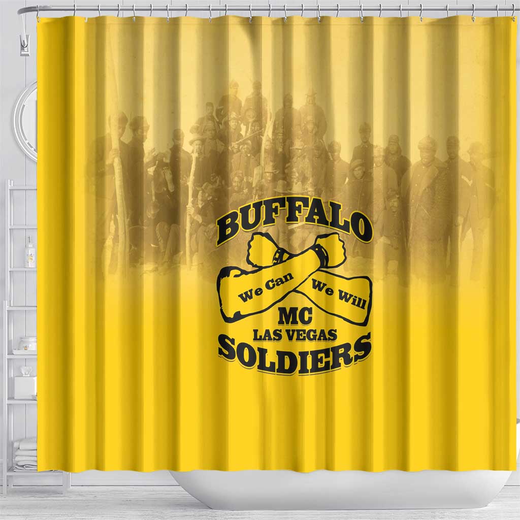 Buffalo Soldier Shower Curtain African American Heroes - Yellow - African Pride