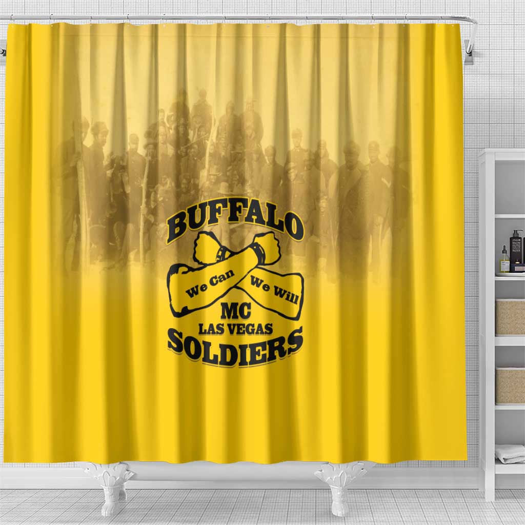 Buffalo Soldier Shower Curtain African American Heroes - Yellow - African Pride