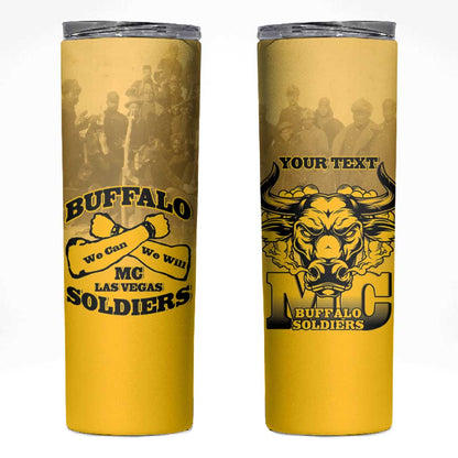 Personalized Buffalo Soldier Skinny Tumbler African American Heroes - Yellow - African Pride
