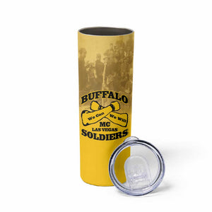 Personalized Buffalo Soldier Skinny Tumbler African American Heroes - Yellow - African Pride