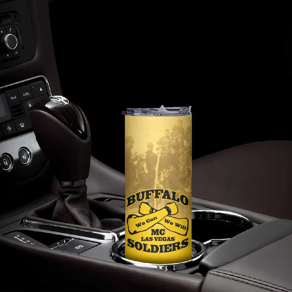Personalized Buffalo Soldier Skinny Tumbler African American Heroes - Yellow - African Pride