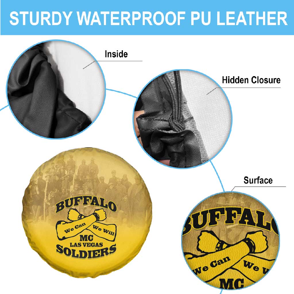 Buffalo Soldier Spare Tire Cover African American Heroes - Yellow - African Pride