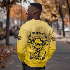 Personalized Buffalo Soldier Sweatshirt African American Heroes - Yellow - African Pride