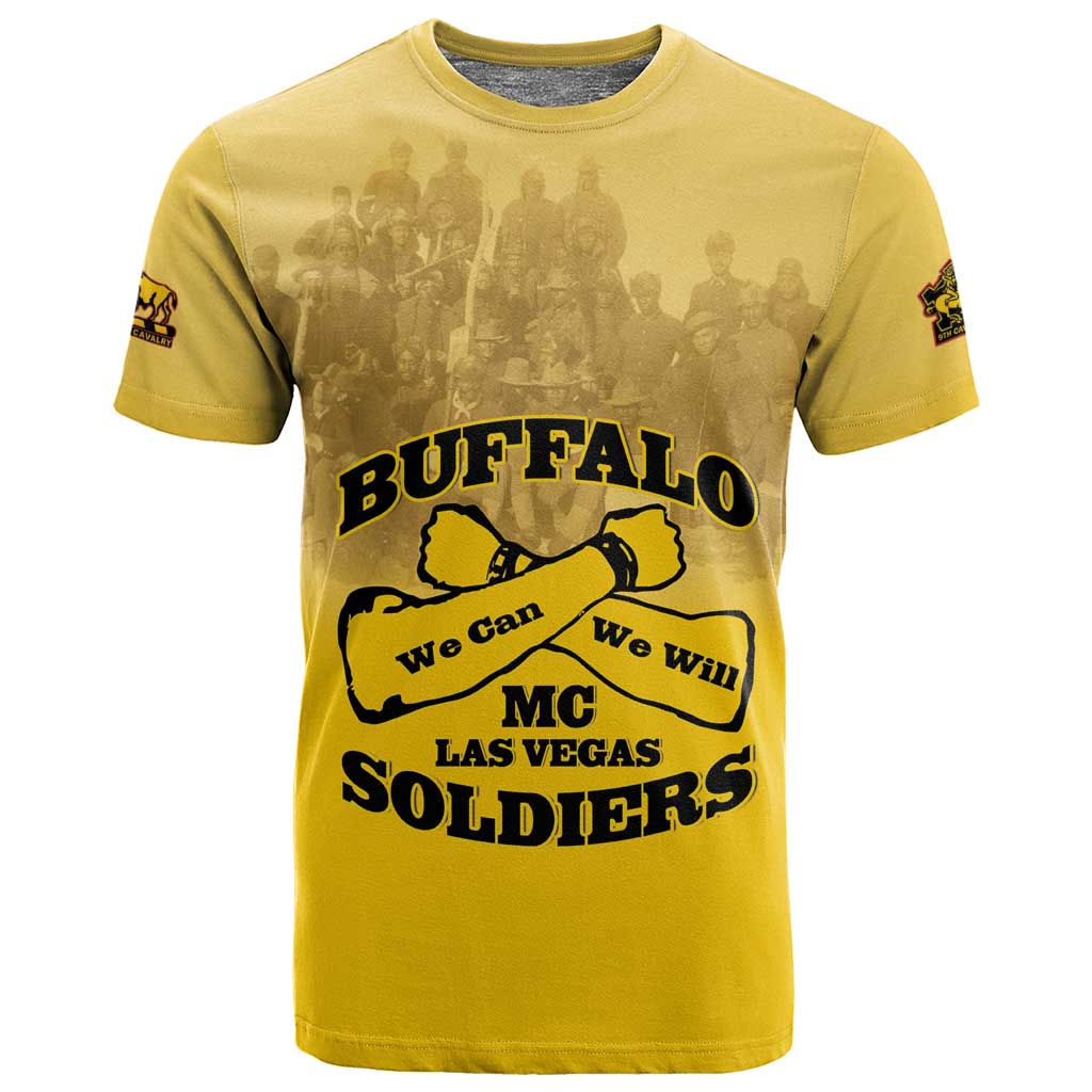 Personalized Buffalo Soldier T shirt African American Heroes - Yellow - African Pride