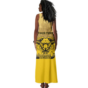 Personalized Buffalo Soldier Tank Maxi Dress African American Heroes - Yellow - African Pride