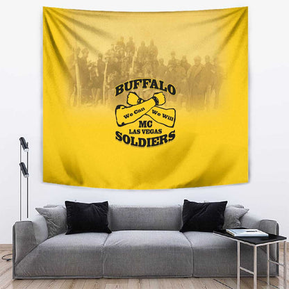 Buffalo Soldier Tapestry African American Heroes - Yellow - African Pride