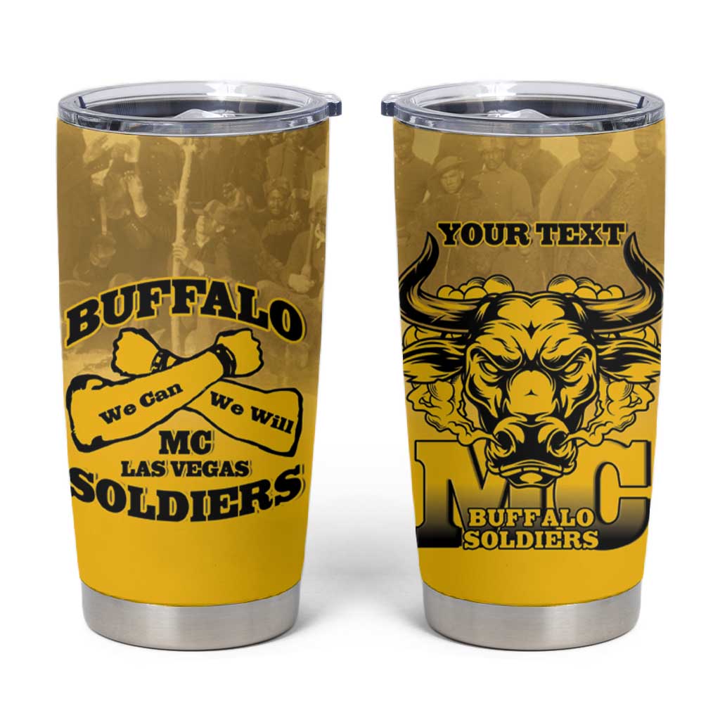 Personalized Buffalo Soldier Tumbler Cup African American Heroes - Yellow - African Pride