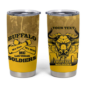 Personalized Buffalo Soldier Tumbler Cup African American Heroes - Yellow - African Pride