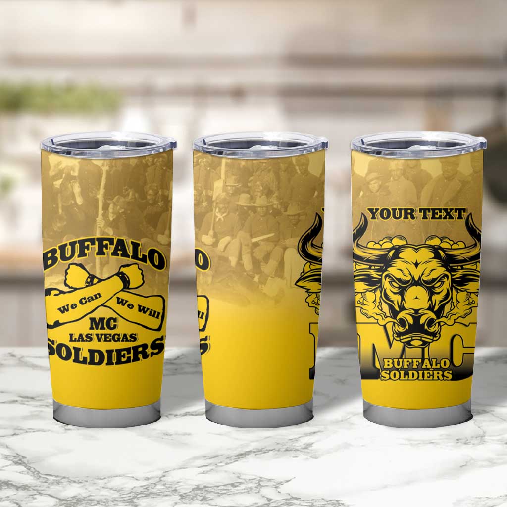 Personalized Buffalo Soldier Tumbler Cup African American Heroes - Yellow - African Pride