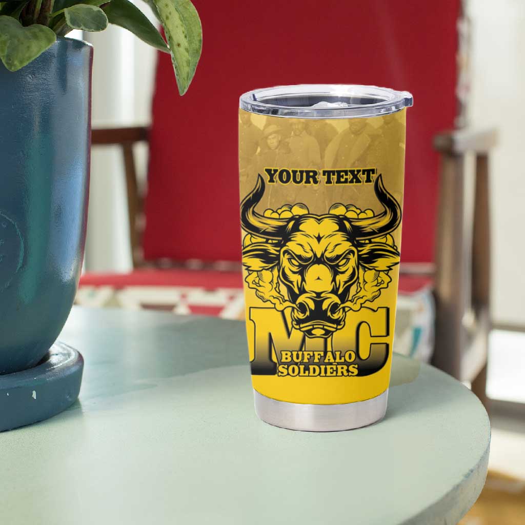 Personalized Buffalo Soldier Tumbler Cup African American Heroes - Yellow - African Pride