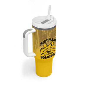 Personalized Buffalo Soldier Tumbler With Handle African American Heroes - Yellow - African Pride