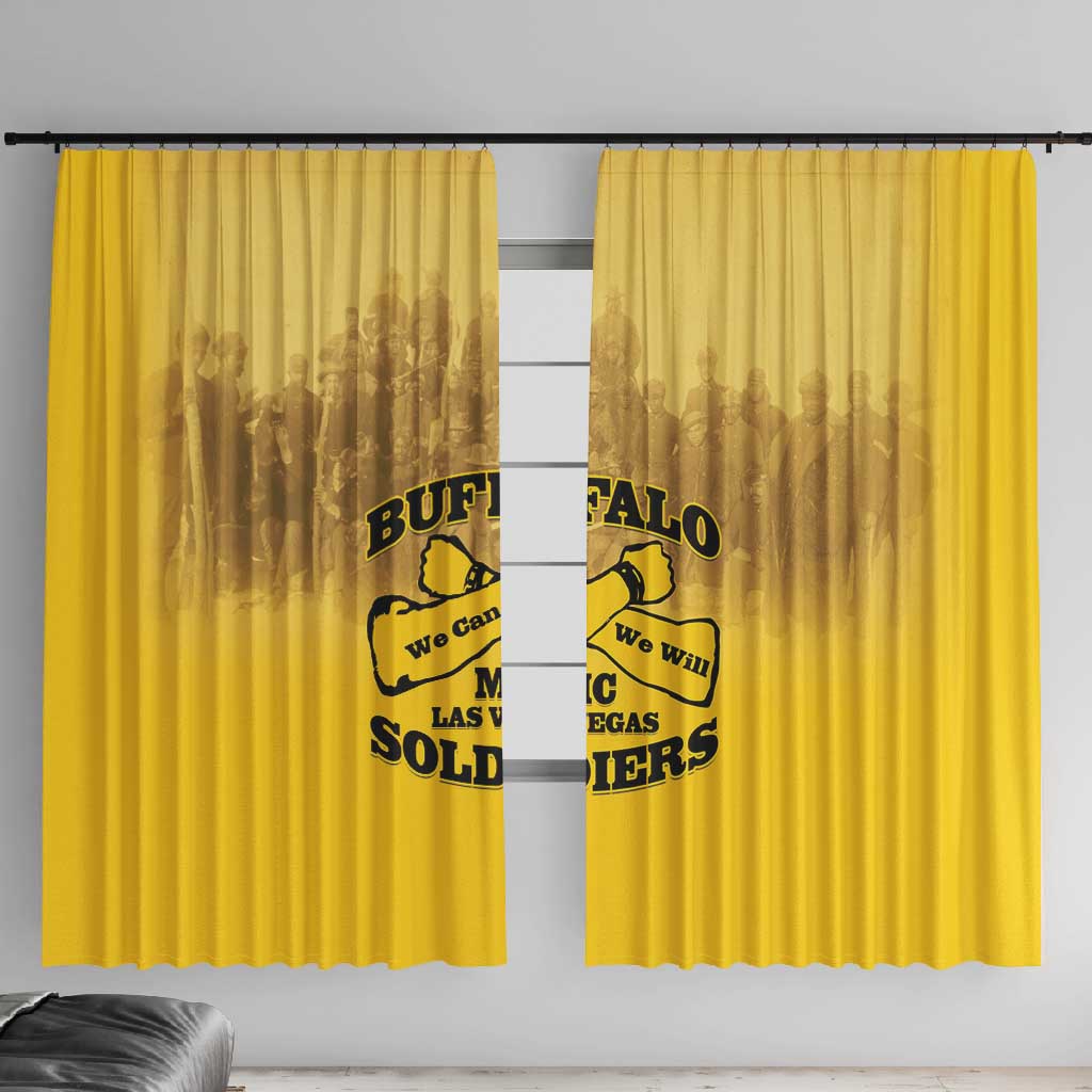 Buffalo Soldier Window Curtain African American Heroes - Yellow - African Pride