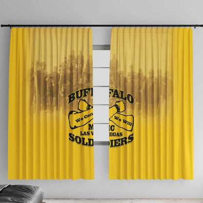 Buffalo Soldier Window Curtain African American Heroes - Yellow - African Pride