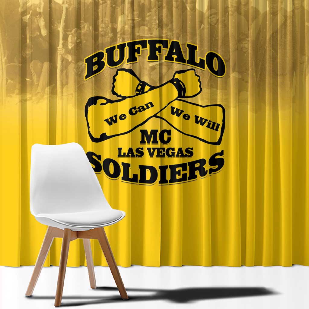 Buffalo Soldier Window Curtain African American Heroes - Yellow - African Pride