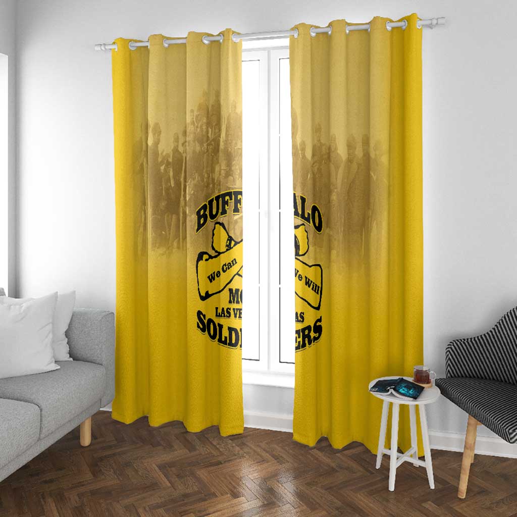 Buffalo Soldier Window Curtain African American Heroes - Yellow - African Pride