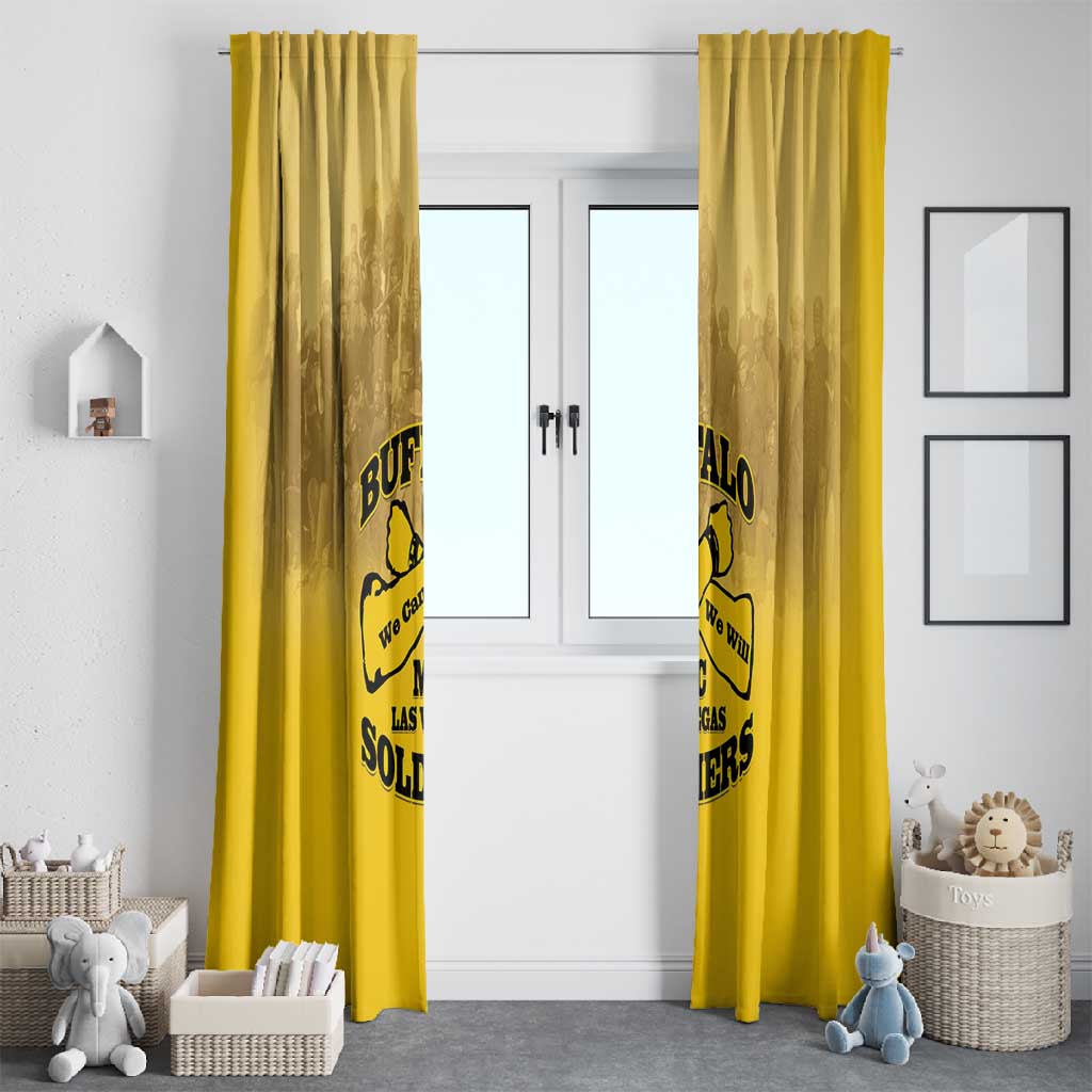 Buffalo Soldier Window Curtain African American Heroes - Yellow - African Pride