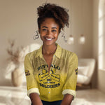 Personalized Buffalo Soldier Women Casual Shirt African American Heroes - Yellow - African Pride