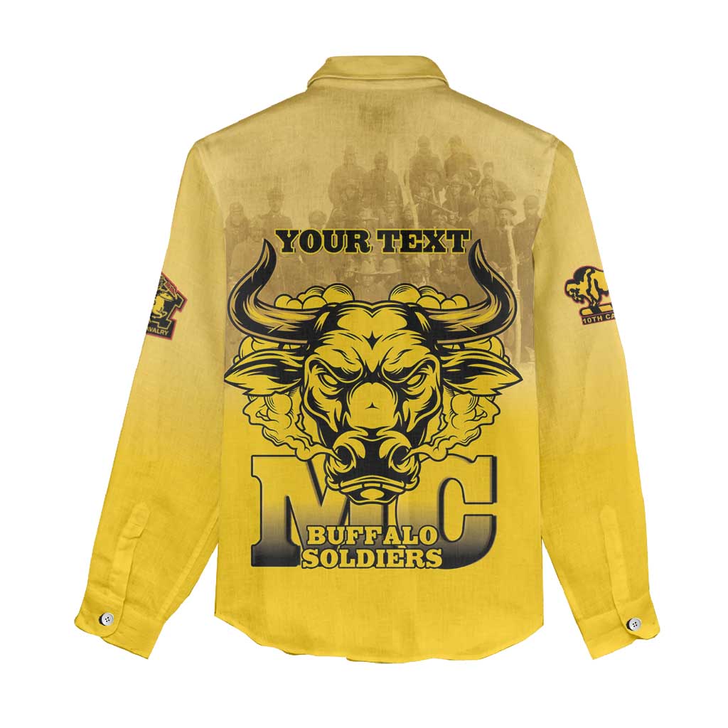 Personalized Buffalo Soldier Women Casual Shirt African American Heroes - Yellow - African Pride