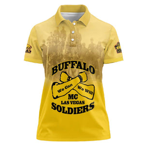 Personalized Buffalo Soldier Women Polo Shirt African American Heroes - Yellow - African Pride