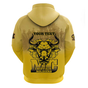 Personalized Buffalo Soldier Zip Hoodie African American Heroes - Yellow - African Pride