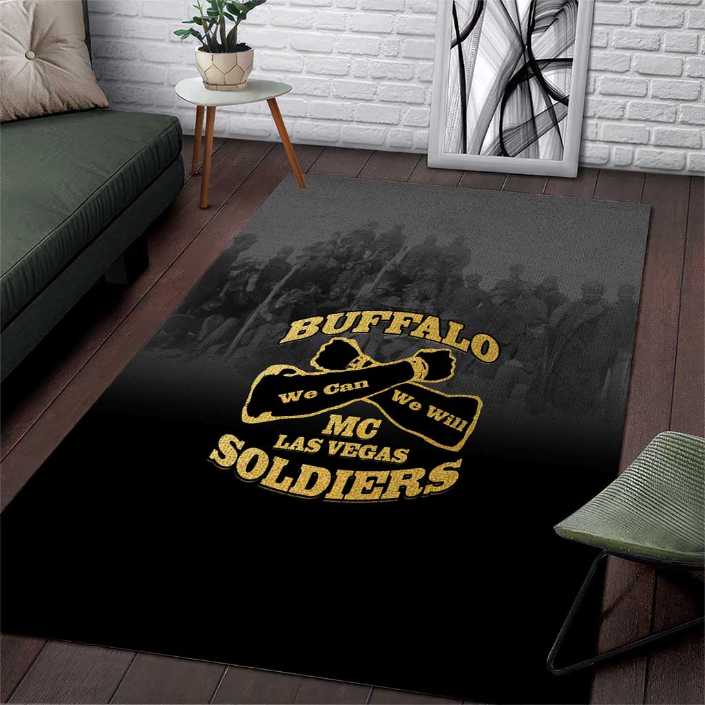 Buffalo Soldier Area Rug African American Heroes - Black by African Pride