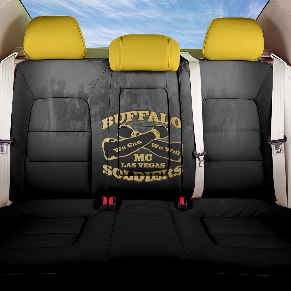 Buffalo Soldier Back Car Seat Cover African American Heroes - Black - African Pride