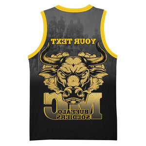 Personalized Buffalo Soldier Basketball Jersey African American Heroes - Black - African Pride