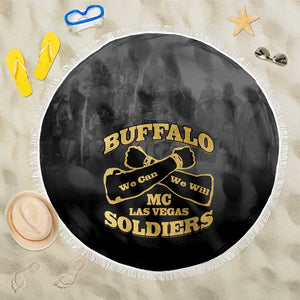 Buffalo Soldier Beach Blanket African American Heroes - Black - African Pride