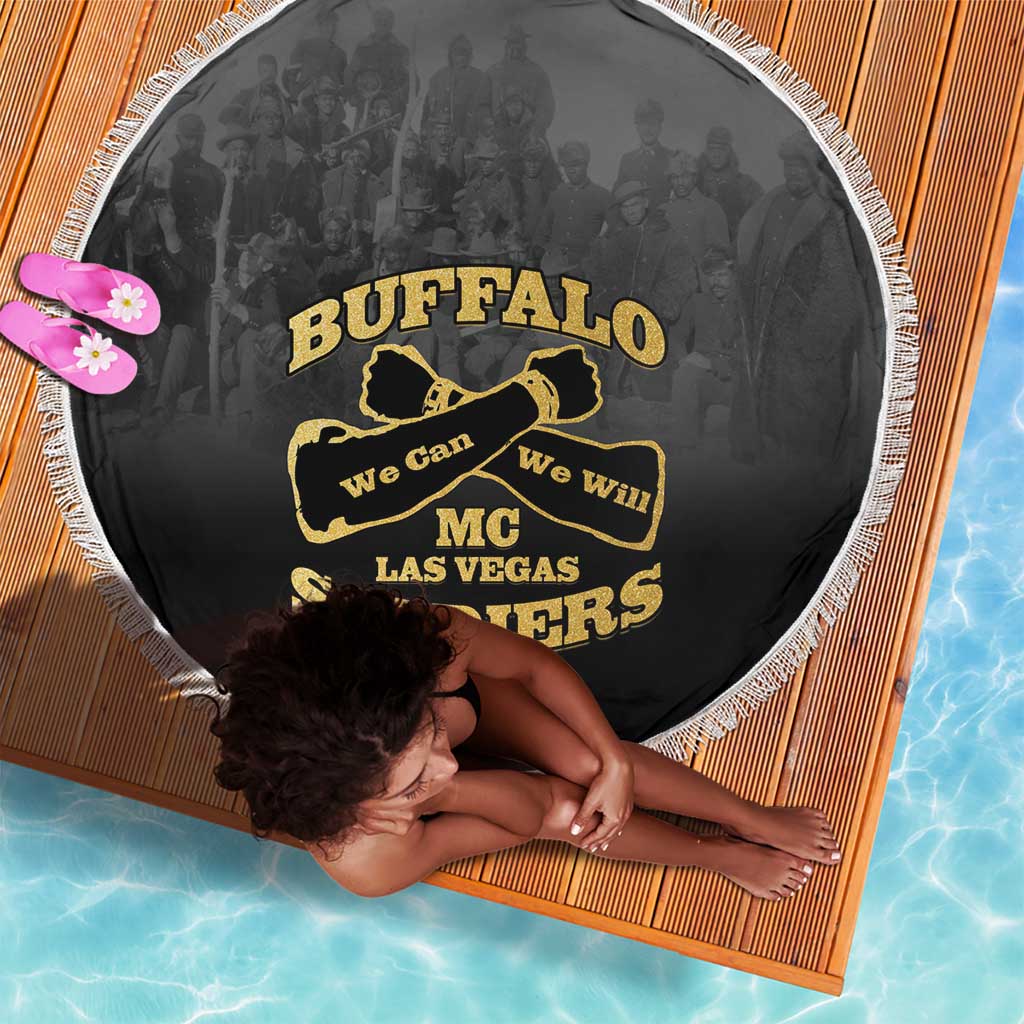 Buffalo Soldier Beach Blanket African American Heroes - Black - African Pride