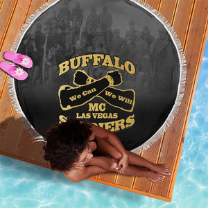 Buffalo Soldier Beach Blanket African American Heroes - Black - African Pride