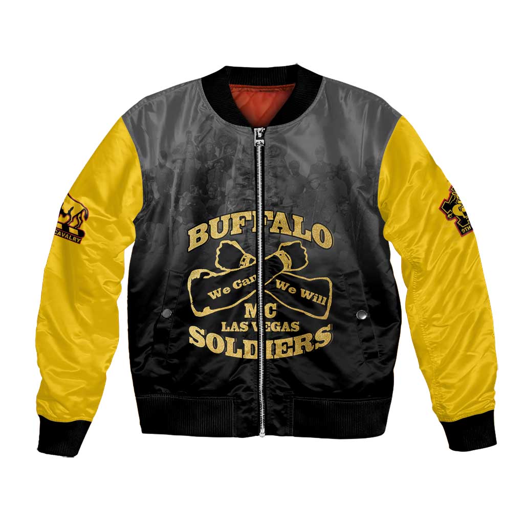 Personalized Buffalo Soldier Bomber Jacket African American Heroes - Black - African Pride
