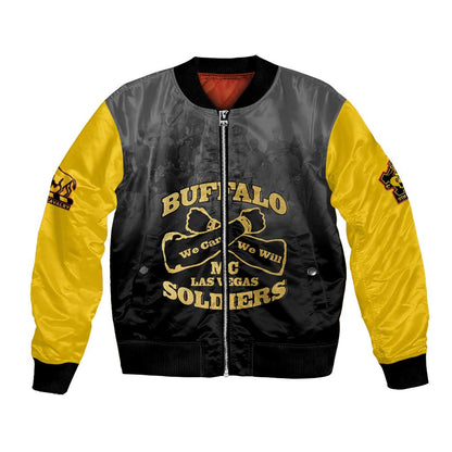 Personalized Buffalo Soldier Bomber Jacket African American Heroes - Black - African Pride