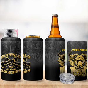 Personalized Buffalo Soldier 4 in 1 Can Cooler Tumbler African American Heroes - Black - African Pride