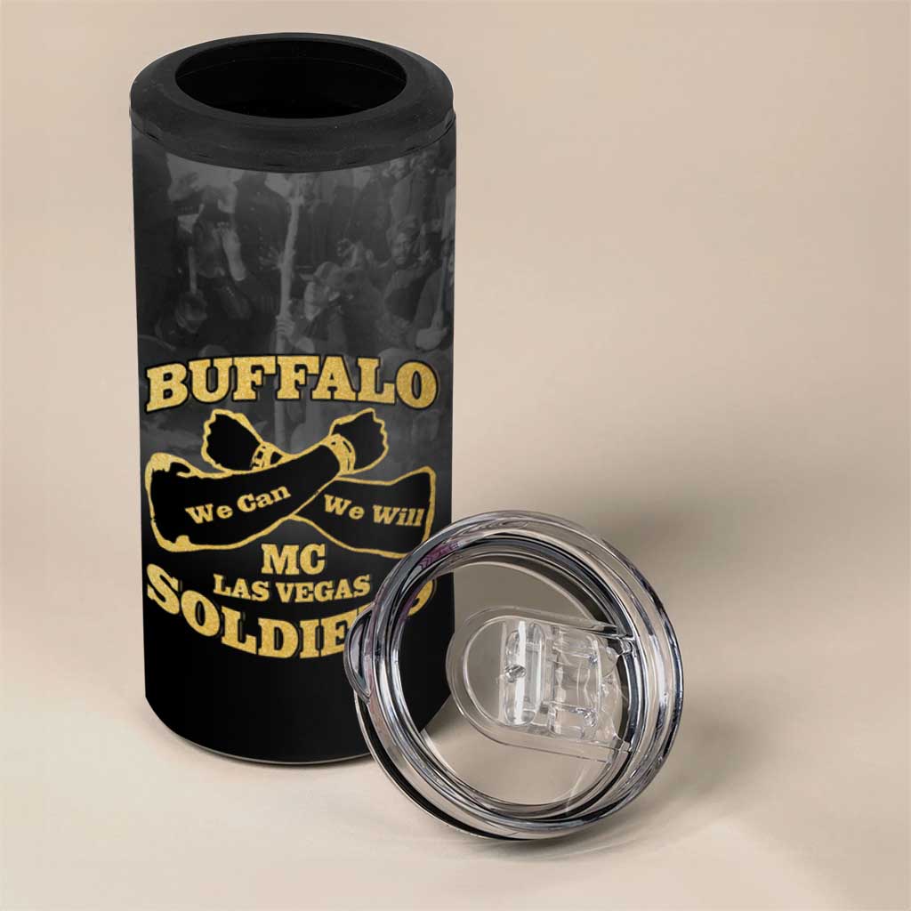 Personalized Buffalo Soldier 4 in 1 Can Cooler Tumbler African American Heroes - Black - African Pride