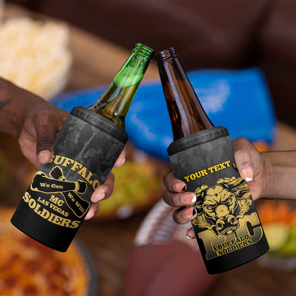 Personalized Buffalo Soldier 4 in 1 Can Cooler Tumbler African American Heroes - Black - African Pride