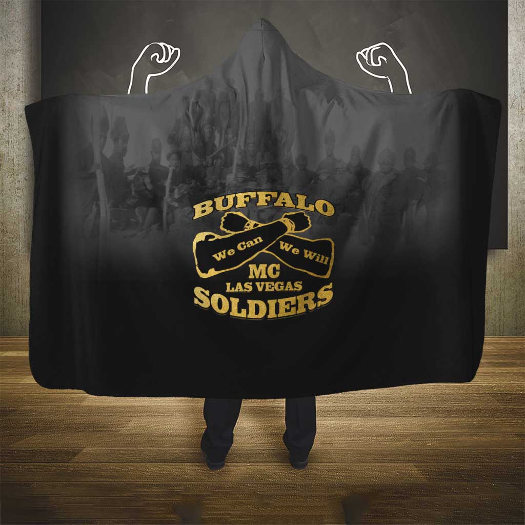 Buffalo Soldier Hooded Blanket African American Heroes - Black - African Pride