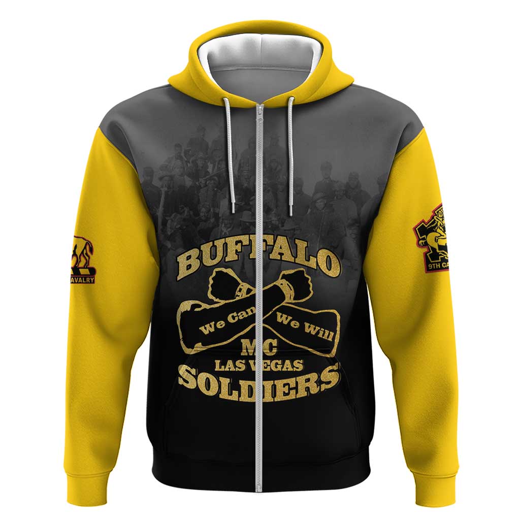Personalized Buffalo Soldier Hoodie African American Heroes - Black - African Pride