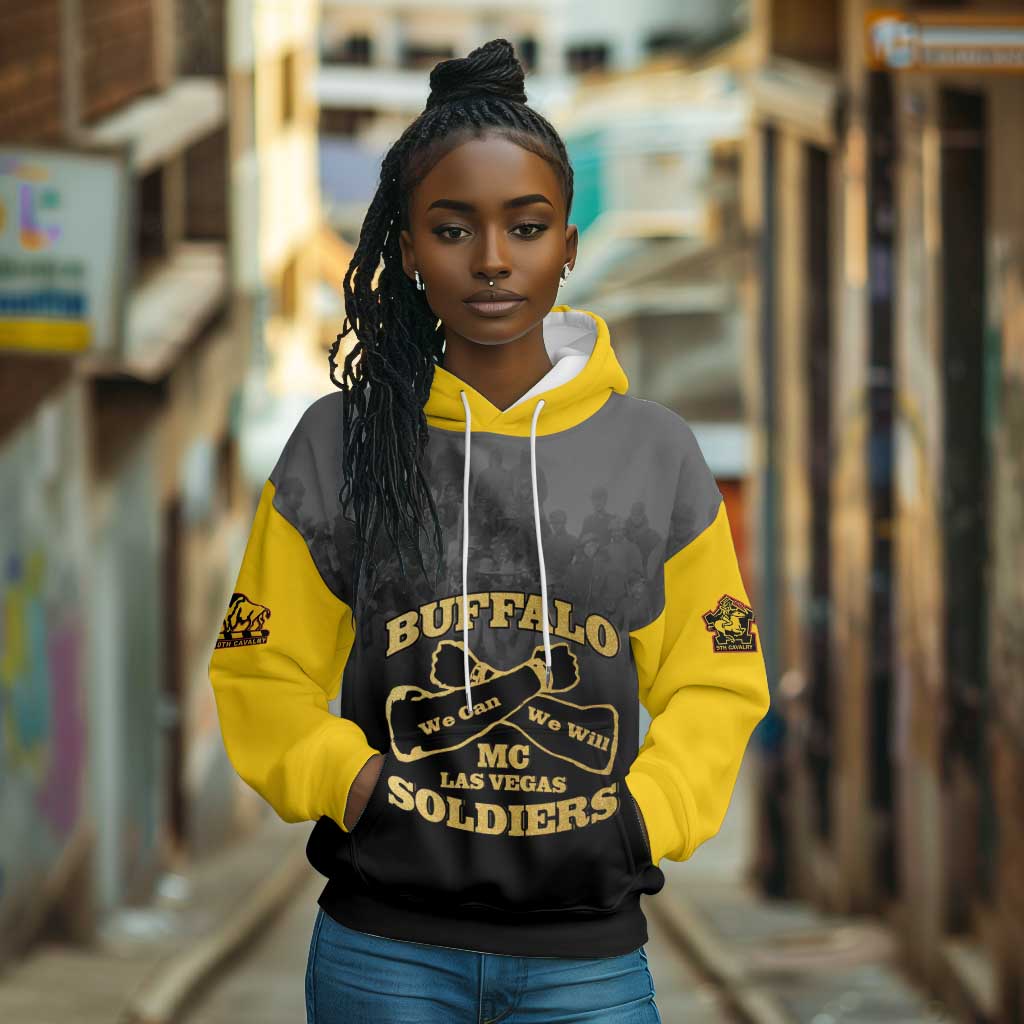 Personalized Buffalo Soldier Hoodie African American Heroes - Black - African Pride