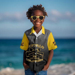 Personalized Buffalo Soldier Kid Hawaiian Shirt African American Heroes - Black - African Pride