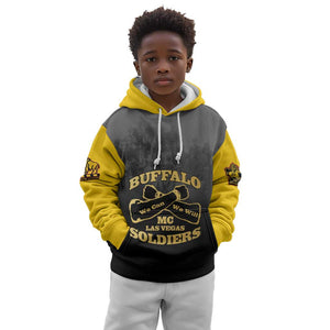 Personalized Buffalo Soldier Kid Hoodie African American Heroes - Black - African Pride