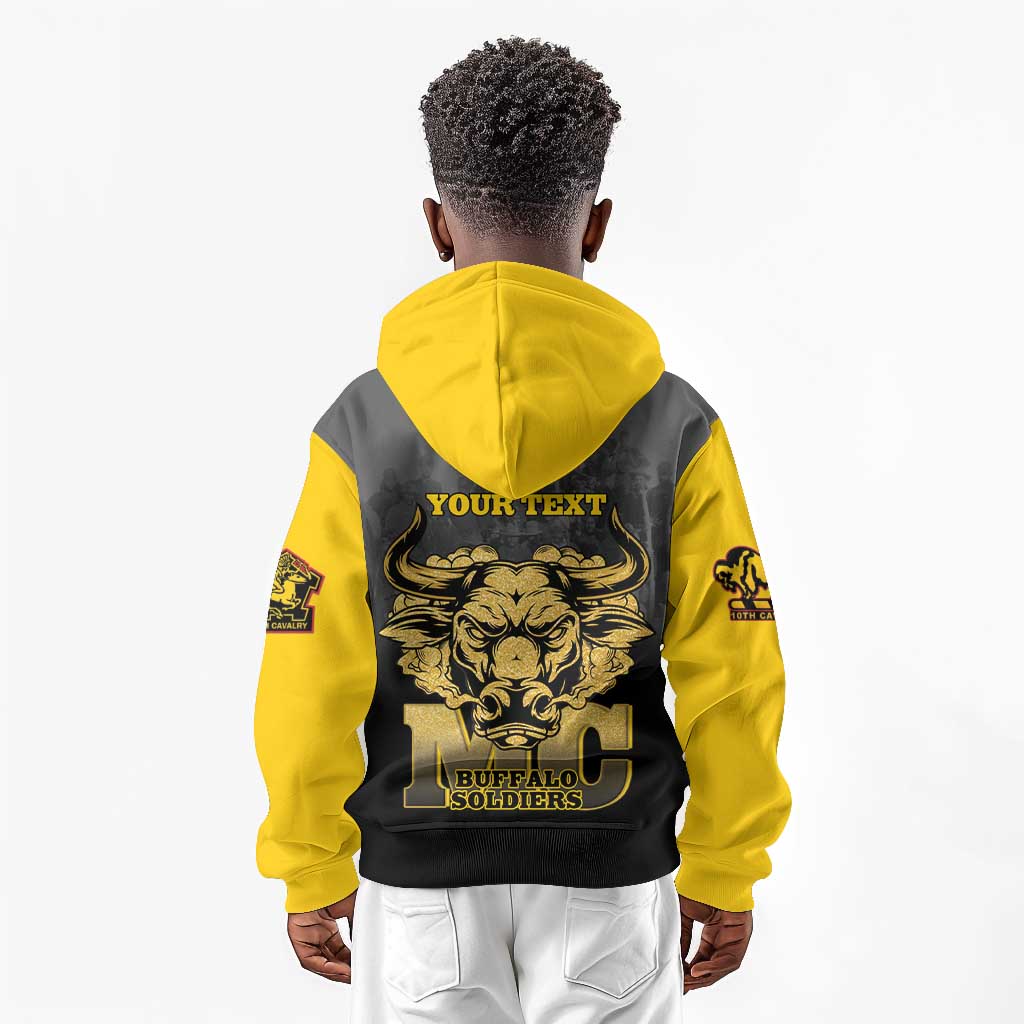 Personalized Buffalo Soldier Kid Hoodie African American Heroes - Black - African Pride