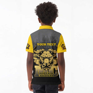 Personalized Buffalo Soldier Kid Polo Shirt African American Heroes - Black - African Pride