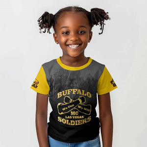 Personalized Buffalo Soldier Kid T shirt African American Heroes - Black - African Pride