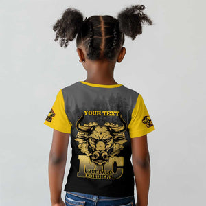 Personalized Buffalo Soldier Kid T shirt African American Heroes - Black - African Pride