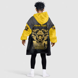 Personalized Buffalo Soldier Kid Wearable Blanket Hoodie African American Heroes - Black - African Pride