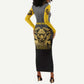 Personalized Buffalo Soldier Long Sleeve Bodycon Dress African American Heroes - Black - African Pride